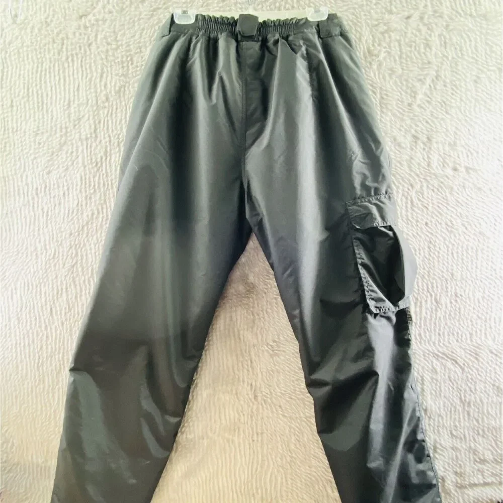 Sport Essentials Men's Large Black Insulated Nylon Snow Ski Cargo Pants Outdoor - Picture 2 of 14